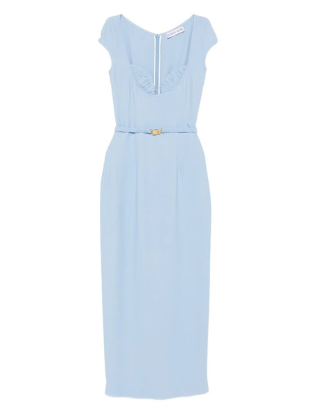  Rowen Rose Belted Cap-sleeve Maxi Dress - Blue 
