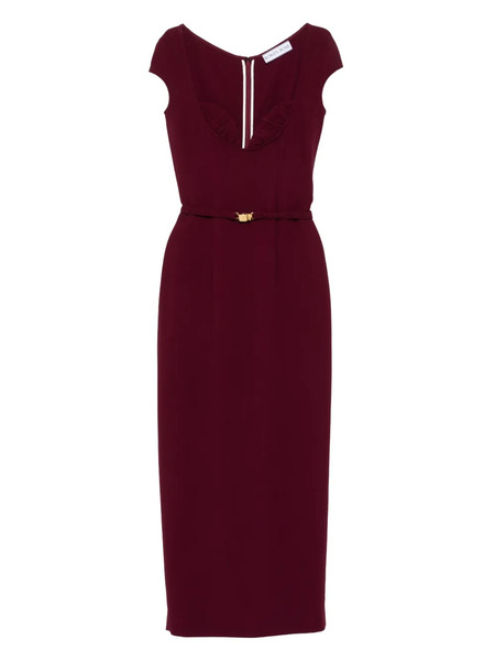  Rowen Rose Belted Cap-sleeve Maxi Dress - Red 