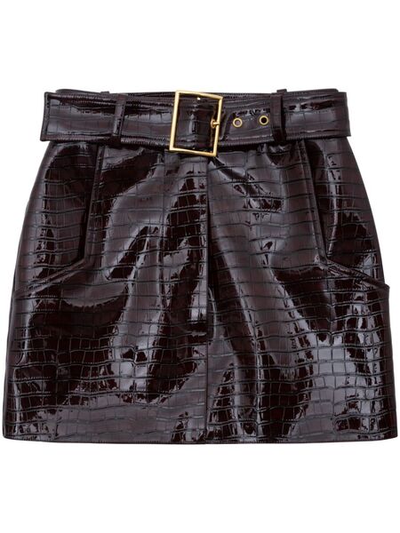  Rowen Rose Belted Mini Skirt - Red 
