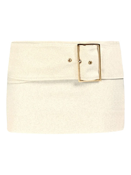  Rowen Rose Buckle Mini Skirt - Neutrals 