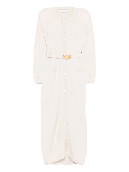  Rowen Rose Button Belted Cardi-coat - White 