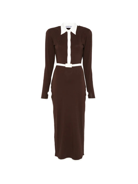  Rowen Rose Collared Midi Dress - Brown 