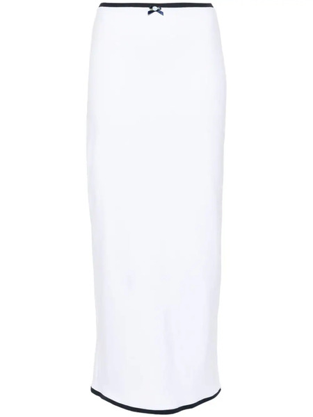  Rowen Rose Contrast-trim Maxi Skirt - White 