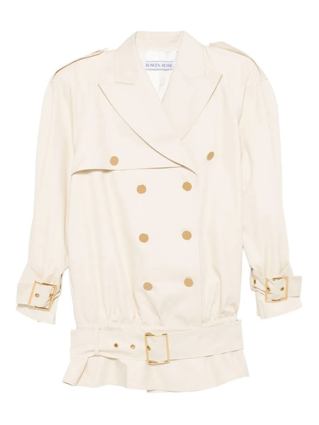  Rowen Rose Double-breasted Belted Coat - Neutrals 