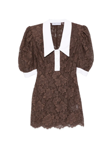  Rowen Rose Floral-lace Mini Dress - Brown 
