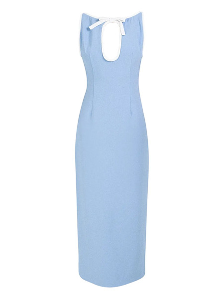  Rowen Rose Hole-detail Maxi Dress - Blue 