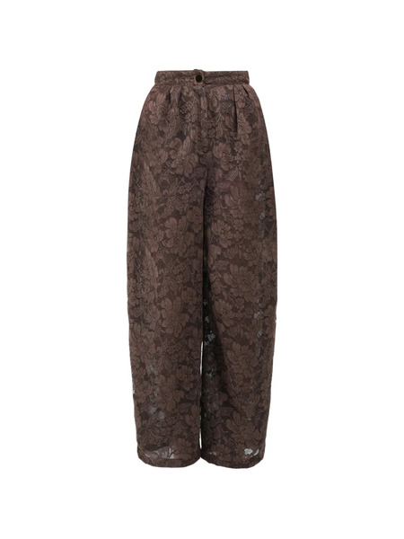  Rowen Rose Lace Carrot Trousers - Brown 