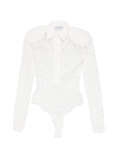  Rowen Rose Lace Long-sleeve Bodie - White 