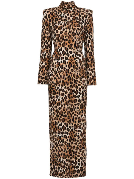  Rowen Rose Leopard-print Maxi Dress - Brown 