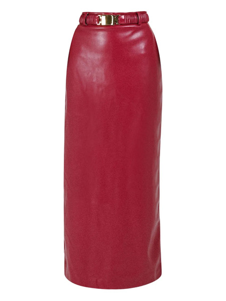  Rowen Rose Matching Belt Skirt - Red 