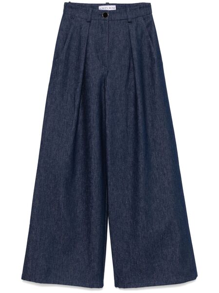  Rowen Rose Pleat-detail Jeans - Blue 