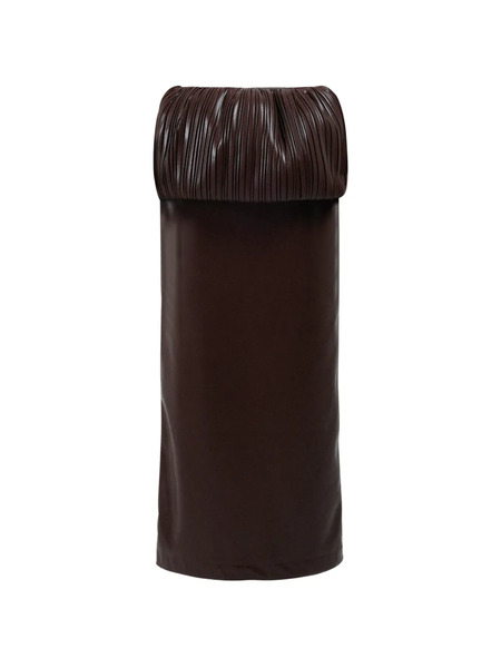  Rowen Rose Pleated Balloon Maxi Skirt - Brown 