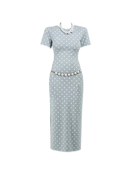  Rowen Rose Polka-dot Midi Dress - Grey 
