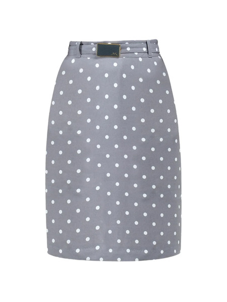  Rowen Rose Polka-dots Midi Skirt - Grey 