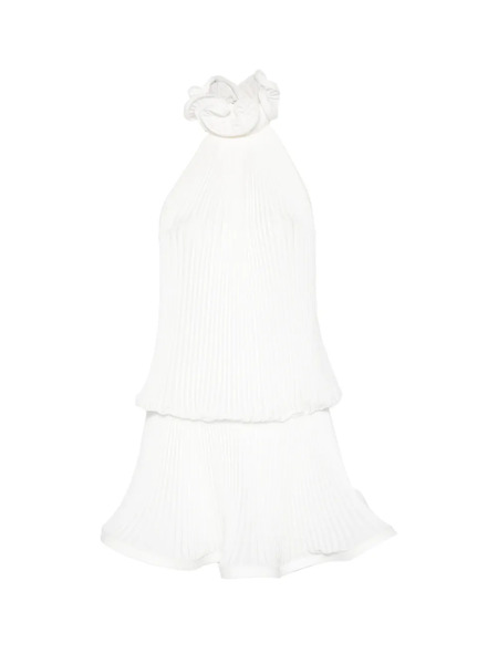  Rowen Rose Ruffled-neck Mini Dress - White 