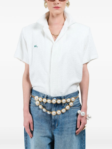  Rowen Rose Sponge Bowling Shirt - White 