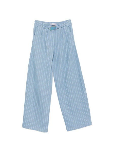  Rowen Rose Striped Wide-leg Jeans - Blue 
