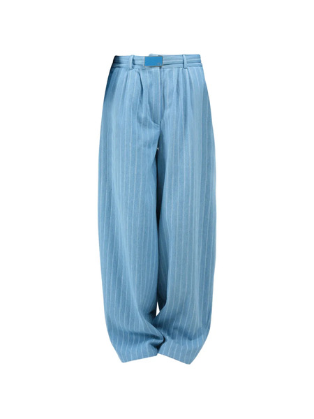  Rowen Rose Striped Wide-leg Jeans - Blue 