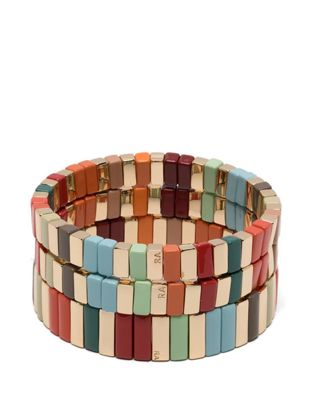  Roxanne Assoulin Brass Tiled Bracelets - Gold 