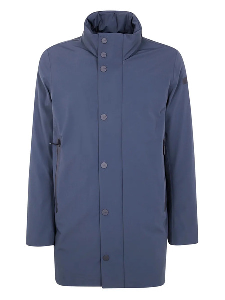  Rrd Button-fastening Logo-plaque Coat - Blue 