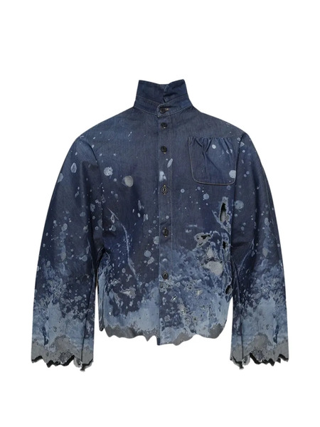  Rrr123 Splatter-effect Long-sleeve Shirt - Blue 