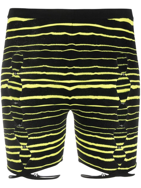  Rui Striped Cut-out Shorts - Black 