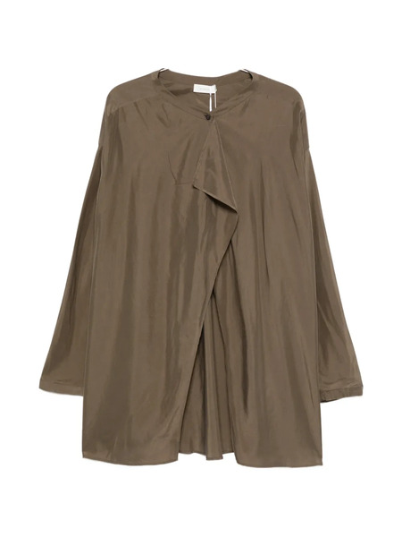  Ruohan Noro Collarless Drape Shirt - Green 
