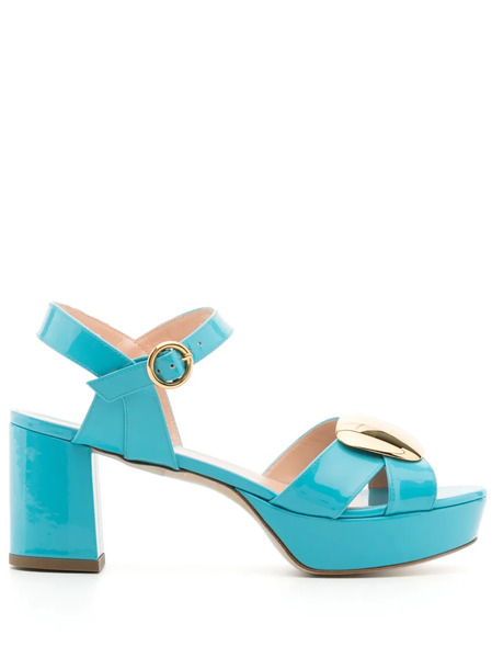  Rupert Sanderson Rounded-plaque Platform Sandals - Blue 
