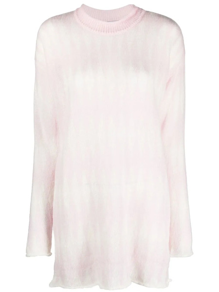  Rus Diamond-pattern Long-length Jumper - Pink 