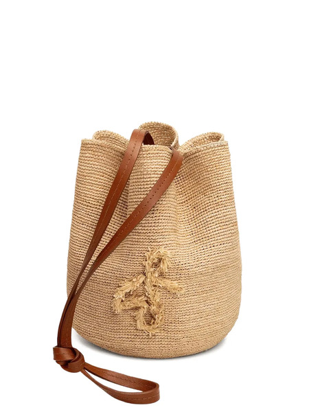  Ruslan Baginskiy The Hatbag Raffia Drawstring Shoulder Bag - Neutrals 