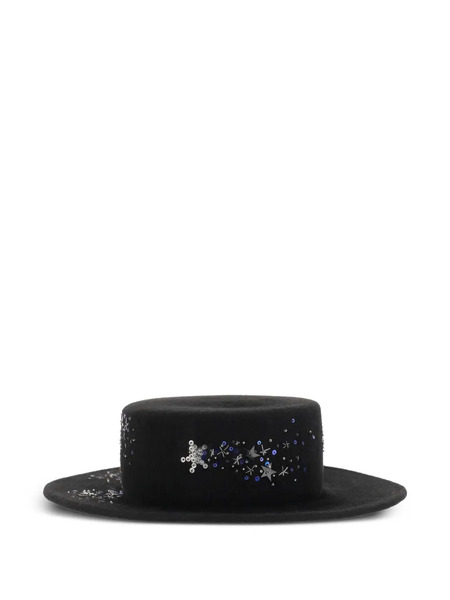  Ruslan Baginskiy Wide-brim Sequin-embellished Hat - Black 