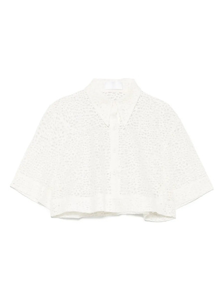  Rxquette Crumbled Cropped Shirt - White 