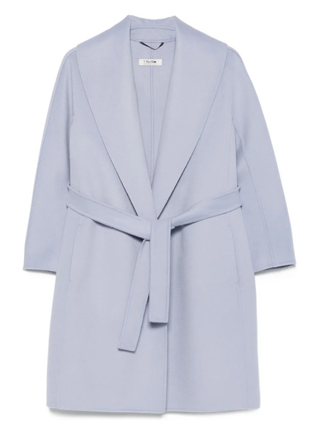  's Max Mara Belted Wrap Coat - Blue 