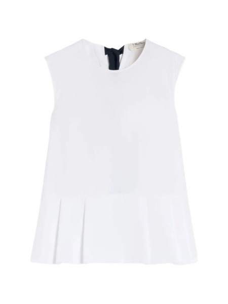  's Max Mara Bow-detail Pleated Blouse - White 