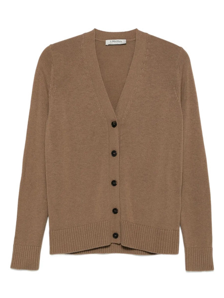  's Max Mara Buttoned Elbow-patch Cardigan - Neutrals 