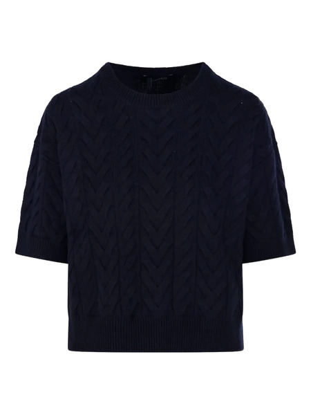  's Max Mara Cable-knit Short-sleeve Jumper - Blue 