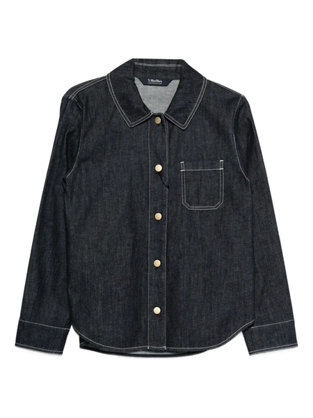  's Max Mara Contrast-stitching Shirt - Blue 