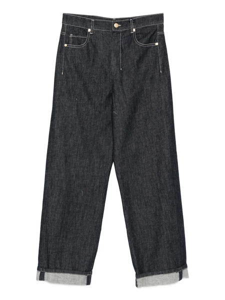  's Max Mara Cuffed Stitching Jeans - Blue 
