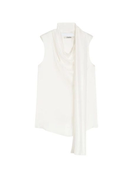  's Max Mara Drape Sleeveless Blouse - White 