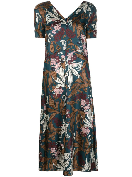  's Max Mara Floral-print Silk Midi Dress - Blue 