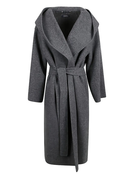  's Max Mara Hooded Belted Coat - Grey 