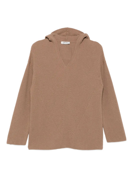  's Max Mara Hooded Ribbed Jumper - Brown 