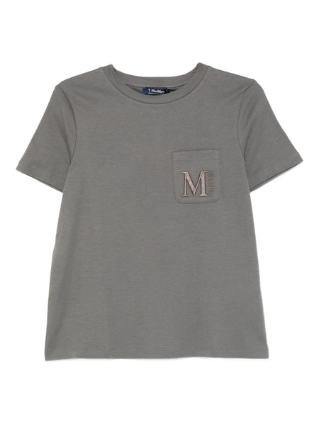  's Max Mara Logo-embroidered T-shirt - Grey 