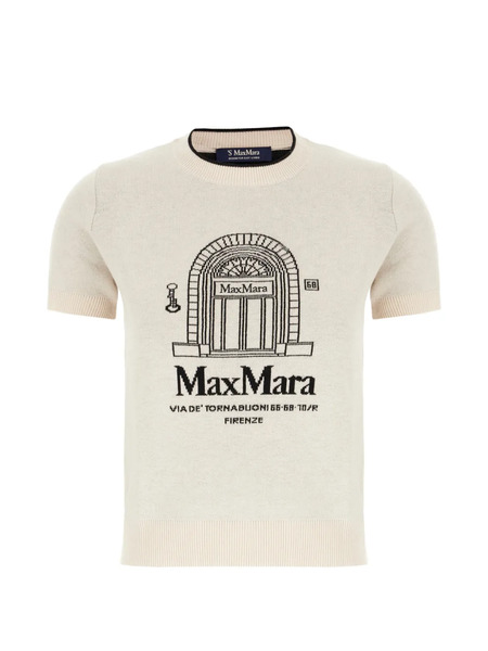  's Max Mara Maglieria Graphic Print Knitted Top - Neutrals 