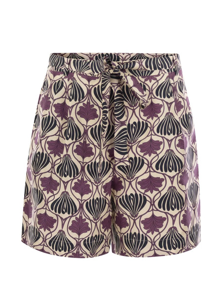  's Max Mara Printed Belt Short Trousers - Purple 