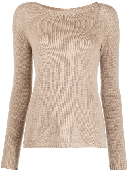  's Max Mara Round Neck Knitted Sweater - Brown 