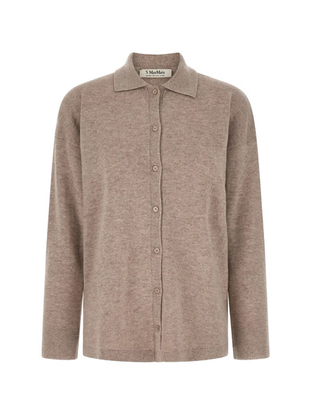  's Max Mara Smmgatti Shirt Collar Button Cardigan - Brown 
