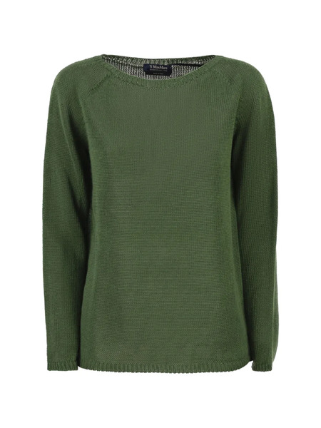  's Max Mara Wide-neck Linen Jumper - Green 