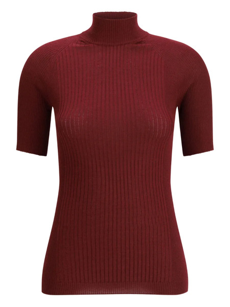  Sa Su Phi Ribbed Roll-neck Top - Red 