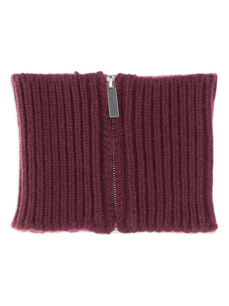  Sa Su Phi Ribbed Zip Neck-warmer Scarf - Red 